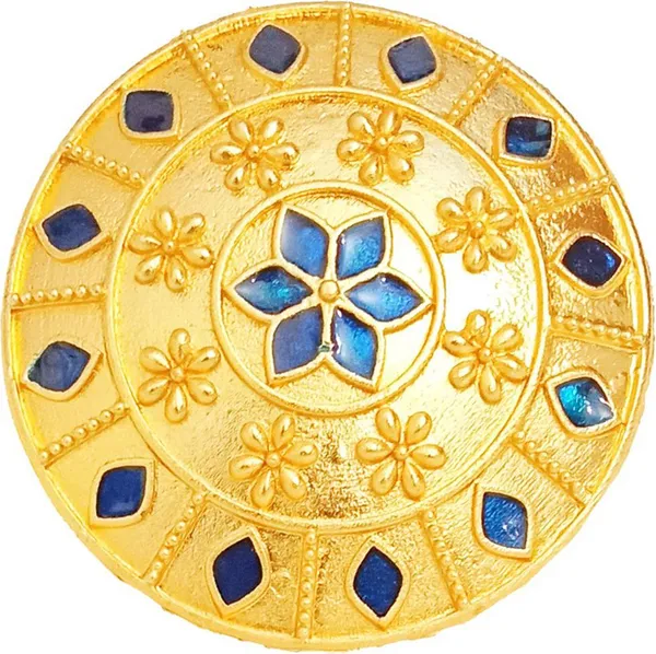 Assamese_Traditional_Copper_Gold_Plated_Blue_Colour_Finger-Ring_For_Girls_&_Women